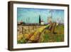 Path Through a Field with Willows-Vincent van Gogh-Framed Premium Giclee Print