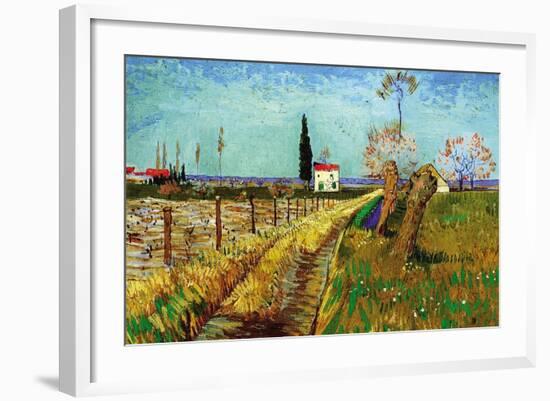 Path Through a Field with Willows-Vincent van Gogh-Framed Art Print