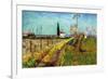 Path Through a Field with Willows-Vincent van Gogh-Framed Art Print