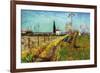 Path Through a Field with Willows-Vincent van Gogh-Framed Art Print