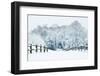 Path through English Rurual Countryside in Winter with Snow-Veneratio-Framed Photographic Print