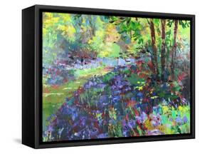 Path Through the Bluebells-Sylvia Paul-Framed Stretched Canvas