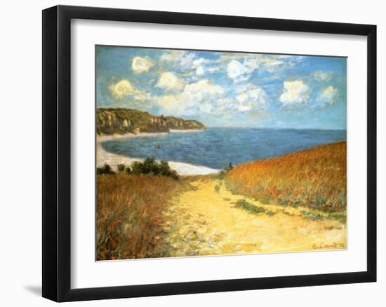 Path Through the Corn at Pourville, 1882-Claude Monet-Framed Art Print