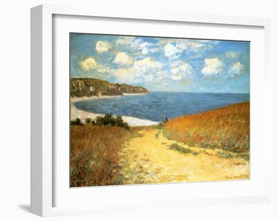 Path Through the Corn at Pourville, 1882-Claude Monet-Framed Art Print