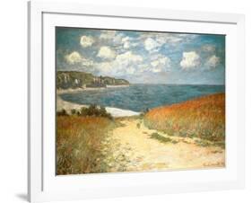 Path Through the Corn at Pourville, c.1882-Claude Monet-Framed Art Print