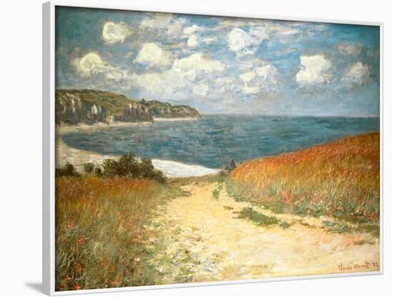 Path Through the Corn at Pourville, c.1882-Claude Monet-Framed Art Print