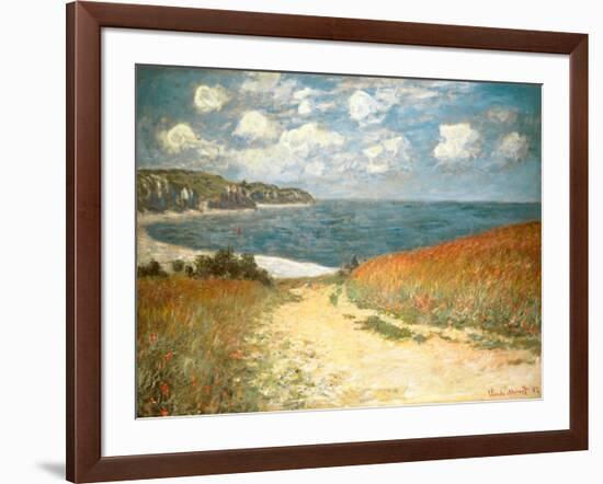 Path Through the Corn at Pourville, c.1882-Claude Monet-Framed Art Print