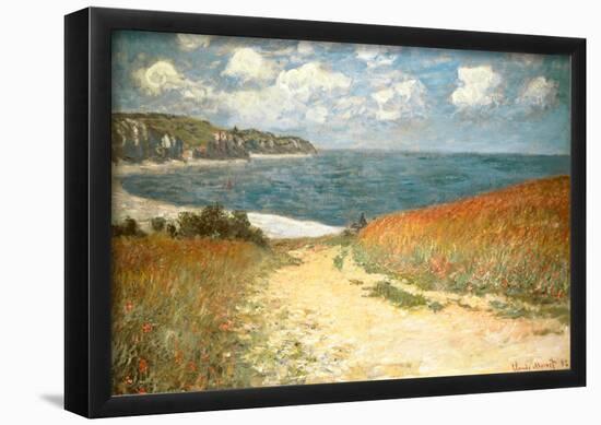 Path Through the Corn at Pourville-Claude Monet-Framed Poster