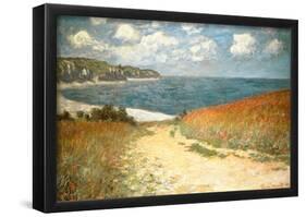 Path Through the Corn at Pourville-Claude Monet-Framed Poster