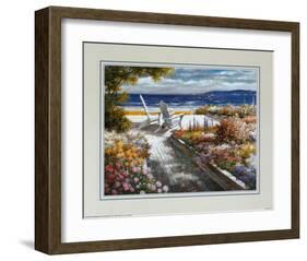 Path with Beach Chairs-T^ C^ Chiu-Framed Art Print