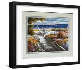 Path with Beach Chairs-T^ C^ Chiu-Framed Art Print