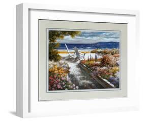 Path with Beach Chairs-T^ C^ Chiu-Framed Art Print