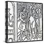 Pathelin and Guillemette, from 'The Farce of Master Pierre Pathelin', C.1465 (Woodcut)-French-Stretched Canvas