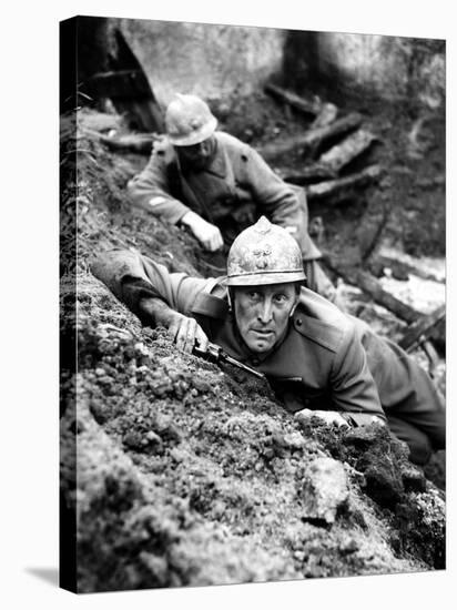 Paths Of Glory, Kirk Douglas, In The Trenches, 1957-null-Stretched Canvas