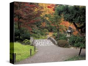 Pathway and Stone Bridge at the Japanese Garden, Seattle, Washington, USA-Jamie & Judy Wild-Stretched Canvas