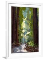 Pathway in Forest-Lantern Press-Framed Art Print