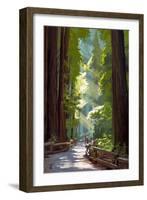 Pathway in Forest-Lantern Press-Framed Art Print