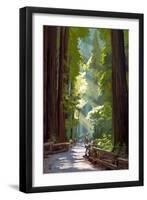 Pathway in Forest-Lantern Press-Framed Art Print