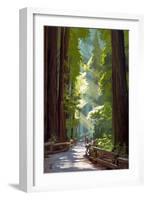 Pathway in Forest-Lantern Press-Framed Art Print