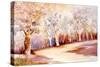 Pathway with Trees-Neela Pushparaj-Stretched Canvas