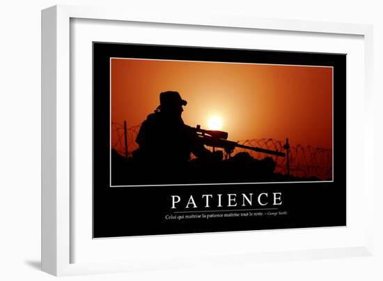 Patience: Citation Et Affiche D'Inspiration Et Motivation-null-Framed Photographic Print