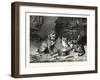 Patience, Dog and Cats Dinner-null-Framed Giclee Print
