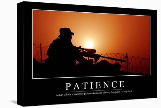 Patience: Inspirational Quote and Motivational Poster-null-Stretched Canvas