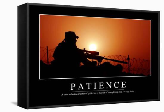 Patience: Inspirational Quote and Motivational Poster-null-Framed Stretched Canvas