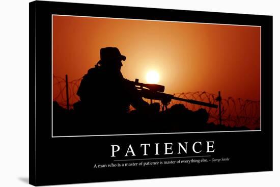 Patience: Inspirational Quote and Motivational Poster-null-Stretched Canvas