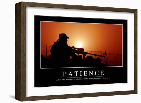 Patience: Inspirational Quote and Motivational Poster-null-Framed Photographic Print