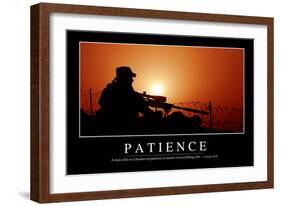 Patience: Inspirational Quote and Motivational Poster-null-Framed Photographic Print