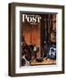 "Patient Dog," Saturday Evening Post Cover, December 12, 1942-John Atherton-Framed Premium Giclee Print