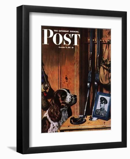 "Patient Dog," Saturday Evening Post Cover, December 12, 1942-John Atherton-Framed Premium Giclee Print