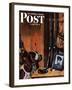 "Patient Dog," Saturday Evening Post Cover, December 12, 1942-John Atherton-Framed Giclee Print