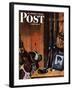 "Patient Dog," Saturday Evening Post Cover, December 12, 1942-John Atherton-Framed Giclee Print