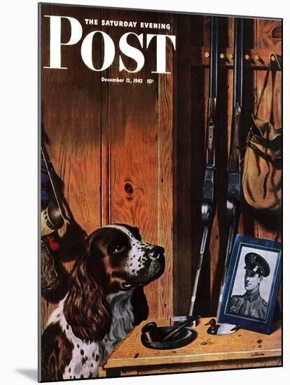 "Patient Dog," Saturday Evening Post Cover, December 12, 1942-John Atherton-Mounted Giclee Print