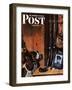 "Patient Dog," Saturday Evening Post Cover, December 12, 1942-John Atherton-Framed Premium Giclee Print