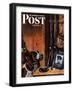 "Patient Dog," Saturday Evening Post Cover, December 12, 1942-John Atherton-Framed Premium Giclee Print