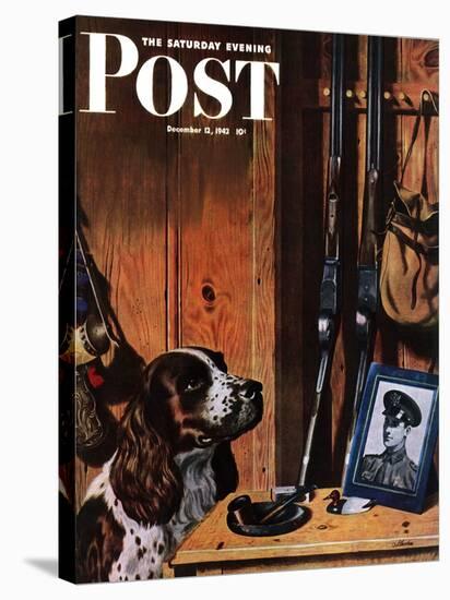 "Patient Dog," Saturday Evening Post Cover, December 12, 1942-John Atherton-Stretched Canvas