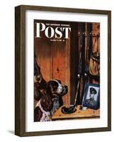 "Patient Dog," Saturday Evening Post Cover, December 12, 1942-John Atherton-Framed Giclee Print