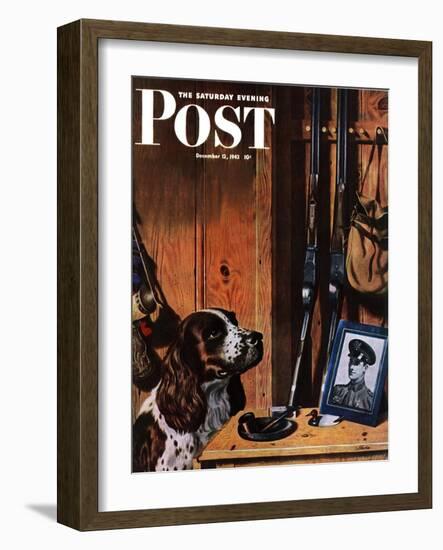 "Patient Dog," Saturday Evening Post Cover, December 12, 1942-John Atherton-Framed Giclee Print