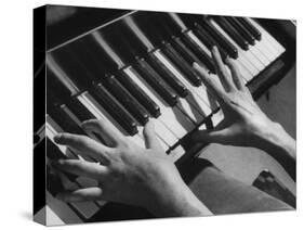 Patient Exercising Hands by Playing the Piano after Surgery-null-Stretched Canvas