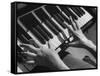 Patient Exercising Hands by Playing the Piano after Surgery-null-Framed Stretched Canvas