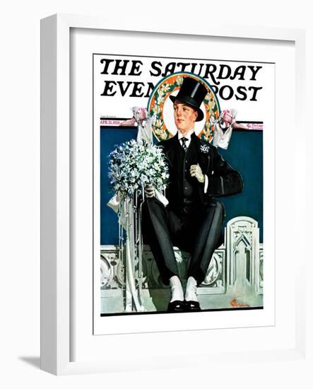 "Patient Groom," Saturday Evening Post Cover, April 21, 1928-Elbert Mcgran Jackson-Framed Premium Giclee Print