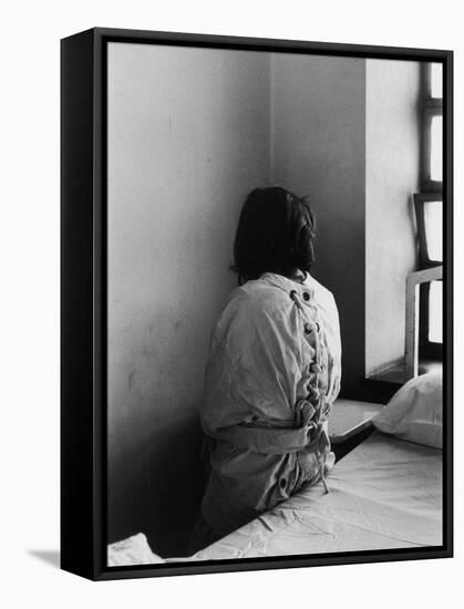 Patient in Mental Hospital Wearing a Restraining Garment-Alfred Eisenstaedt-Framed Stretched Canvas