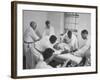 Patient, Surrounded by Men in White, Receiving Electric Shock Treatment-null-Framed Photographic Print