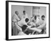 Patient, Surrounded by Men in White, Receiving Electric Shock Treatment-null-Framed Photographic Print