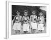 Patients Drinking Milk Outdoors-null-Framed Photographic Print