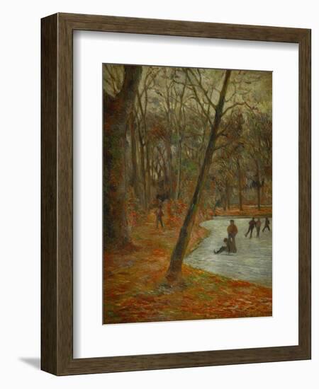 Patineurs dans le parc de Frederiksberg, 1884 Sklaters in the park in Frederiksberg. Canvas-Paul Gauguin-Framed Giclee Print