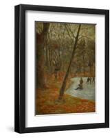 Patineurs dans le parc de Frederiksberg, 1884 Sklaters in the park in Frederiksberg. Canvas-Paul Gauguin-Framed Giclee Print